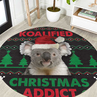Cute Koala Round Carpet Koalified Christmas Addict