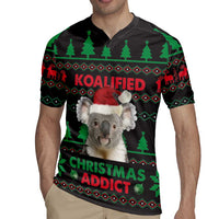 Cute Koala Rugby Jersey Koalified Christmas Addict - Wonder Print Shop
