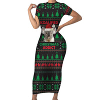Cute Koala Short Sleeve Bodycon Dress Koalified Christmas Addict - Wonder Print Shop