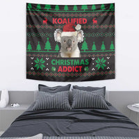 Cute Koala Tapestry Koalified Christmas Addict - Wonder Print Shop
