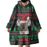 Cute Koala Wearable Blanket Hoodie Koalified Christmas Addict - Wonder Print Shop