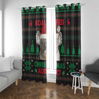Cute Koala Window Curtain Koalified Christmas Addict - Wonder Print Shop