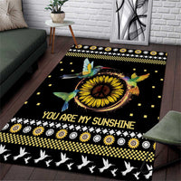 Hummingbird Sunflower Christmas Area Rug You Are My Sunshine - Wonder Print Shop