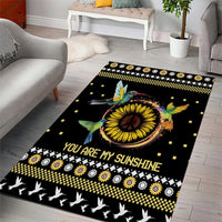 Hummingbird Sunflower Christmas Area Rug You Are My Sunshine - Wonder Print Shop