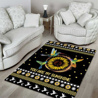 Hummingbird Sunflower Christmas Area Rug You Are My Sunshine - Wonder Print Shop