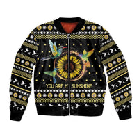 Hummingbird Sunflower Christmas Bomber Jacket You Are My Sunshine - Wonder Print Shop