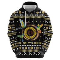 Hummingbird Sunflower Christmas Hoodie You Are My Sunshine - Wonder Print Shop
