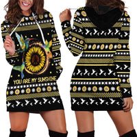 Hummingbird Sunflower Christmas Hoodie Dress You Are My Sunshine - Wonder Print Shop