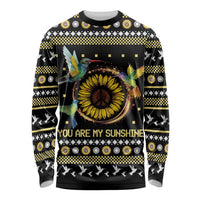 Hummingbird Sunflower Christmas Long Sleeve Shirt You Are My Sunshine - Wonder Print Shop