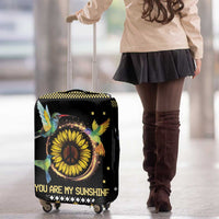 Hummingbird Sunflower Christmas Luggage Cover You Are My Sunshine - Wonder Print Shop