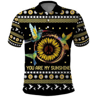 Hummingbird Sunflower Christmas Polo Shirt You Are My Sunshine - Wonder Print Shop