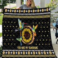 Hummingbird Sunflower Christmas Quilt You Are My Sunshine - Wonder Print Shop