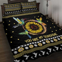 Hummingbird Sunflower Christmas Quilt Bed Set You Are My Sunshine - Wonder Print Shop
