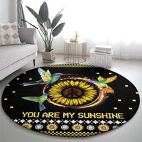 Hummingbird Sunflower Christmas Round Carpet You Are My Sunshine