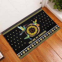 Hummingbird Sunflower Christmas Rubber Doormat You Are My Sunshine - Wonder Print Shop