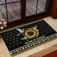 Hummingbird Sunflower Christmas Rubber Doormat You Are My Sunshine - Wonder Print Shop