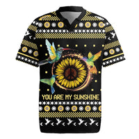 Hummingbird Sunflower Christmas Rugby Jersey You Are My Sunshine - Wonder Print Shop