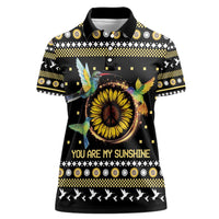 Hummingbird Sunflower Christmas Women Polo Shirt You Are My Sunshine - Wonder Print Shop