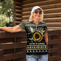 Hummingbird Sunflower Christmas Women Polo Shirt You Are My Sunshine - Wonder Print Shop