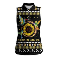 Hummingbird Sunflower Christmas Women Sleeveless Polo Shirt You Are My Sunshine - Wonder Print Shop