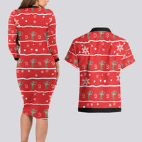 Chillin With My Gnomies Couples Matching Long Sleeve Bodycon Dress and Hawaiian Shirt Merry Christmas - Wonder Print Shop