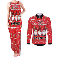 Chillin With My Gnomies Couples Matching Tank Maxi Dress and Long Sleeve Button Shirt Merry Christmas - Wonder Print Shop