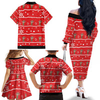 Chillin With My Gnomies Family Matching Off The Shoulder Long Sleeve Dress and Hawaiian Shirt Merry Christmas - Wonder Print Shop