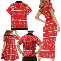 Chillin With My Gnomies Family Matching Short Sleeve Bodycon Dress and Hawaiian Shirt Merry Christmas - Wonder Print Shop