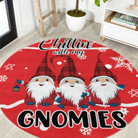 Chillin With My Gnomies Round Carpet Merry Christmas