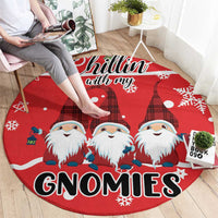 Chillin With My Gnomies Round Carpet Merry Christmas