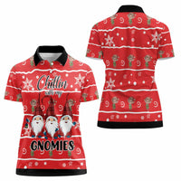 Chillin With My Gnomies Women Polo Shirt Merry Christmas - Wonder Print Shop