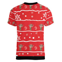 Chillin With My Gnomies Women V-Neck T-Shirt Merry Christmas - Wonder Print Shop