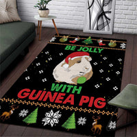 Guinea Pig Christmas Area Rug Be Jolly With Guinea Pig - Wonder Print Shop