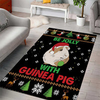 Guinea Pig Christmas Area Rug Be Jolly With Guinea Pig - Wonder Print Shop