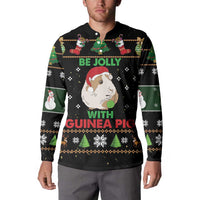 Guinea Pig Christmas Button Sweatshirt Be Jolly With Guinea Pig - Wonder Print Shop
