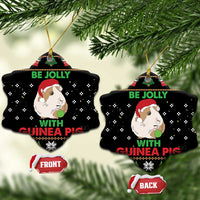 Guinea Pig Christmas Ceramic Ornament Be Jolly With Guinea Pig - Wonder Print Shop