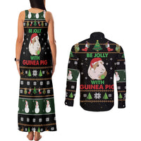 Guinea Pig Christmas Couples Matching Tank Maxi Dress and Long Sleeve Button Shirt Be Jolly With Guinea Pig - Wonder Print Shop