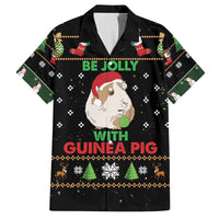 Guinea Pig Christmas Family Matching Off The Shoulder Long Sleeve Dress and Hawaiian Shirt Be Jolly With Guinea Pig - Wonder Print Shop