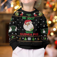 Guinea Pig Christmas Kid Ugly Christmas Sweater Be Jolly With Guinea Pig - Wonder Print Shop