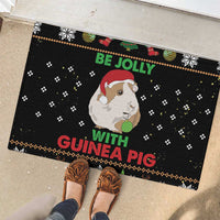 Guinea Pig Christmas Rubber Doormat Be Jolly With Guinea Pig - Wonder Print Shop