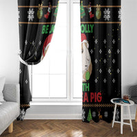 Guinea Pig Christmas Window Curtain Be Jolly With Guinea Pig - Wonder Print Shop