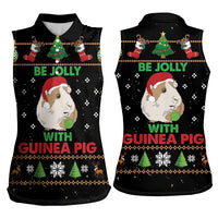 Guinea Pig Christmas Women Sleeveless Polo Shirt Be Jolly With Guinea Pig - Wonder Print Shop