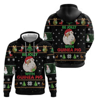 Guinea Pig Christmas Zip Hoodie Be Jolly With Guinea Pig - Wonder Print Shop