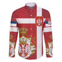 Serbia Family Matching Off The Shoulder Long Sleeve Dress and Hawaiian Shirt Serbian Cross Eagle Tattoo