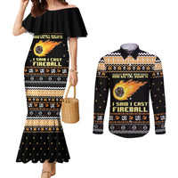 I Said I Cast Fireball Christmas Couples Matching Mermaid Dress and Long Sleeve Button Shirt I Said I Cast Fireball