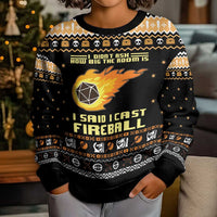 I Said I Cast Fireball Christmas Kid Ugly Christmas Sweater - Wonder Print Shop