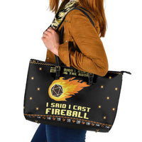 I Said I Cast Fireball Christmas Leather Tote Bag I Said I Cast Fireball - Wonder Print Shop