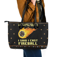 I Said I Cast Fireball Christmas Leather Tote Bag I Said I Cast Fireball - Wonder Print Shop