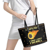 I Said I Cast Fireball Christmas Leather Tote Bag I Said I Cast Fireball - Wonder Print Shop