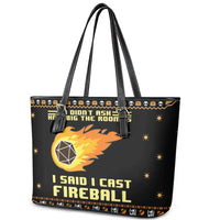 I Said I Cast Fireball Christmas Leather Tote Bag I Said I Cast Fireball - Wonder Print Shop